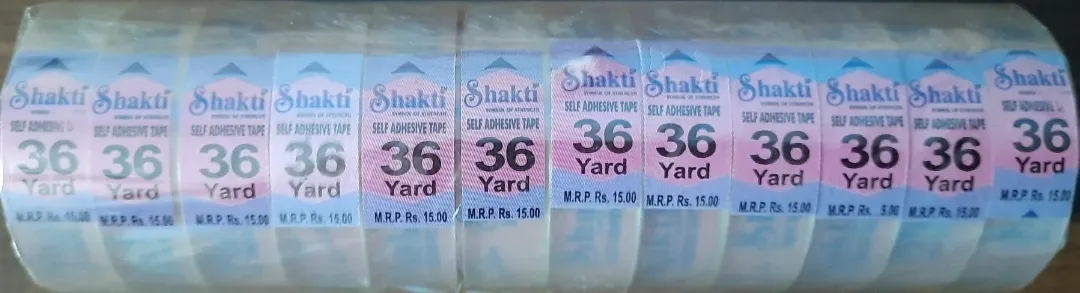 Shakti Self Adhesive Tape 13 mm, 36 Yard Transparent Tape, 1 Pack of 6 Roll